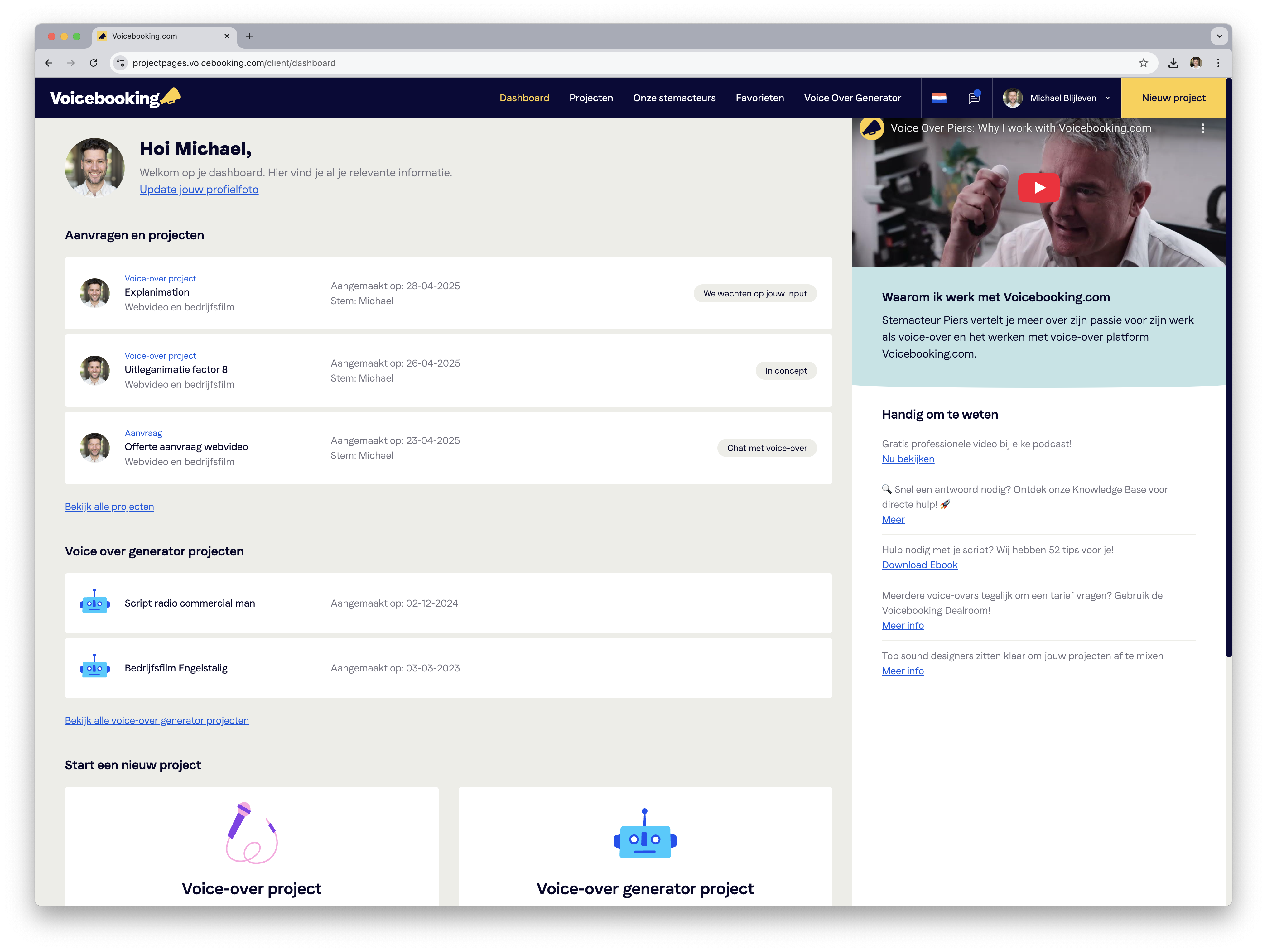 Voicebooking Projectpages - Coding Monkeys webdevelopment